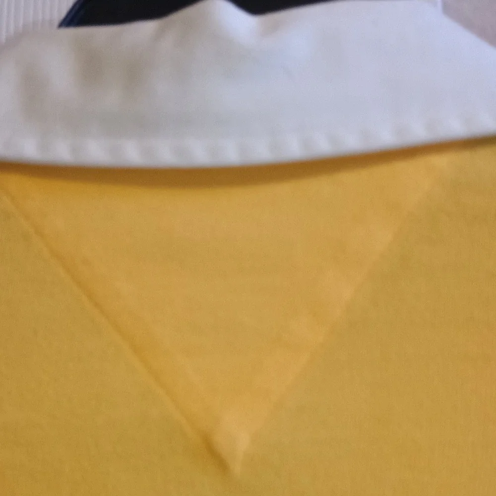 Tommy Hilfiger Men's Long Sleeve‎ Rugby Shirt Yellow Navy White Stripe XL - Picture 7 of 9